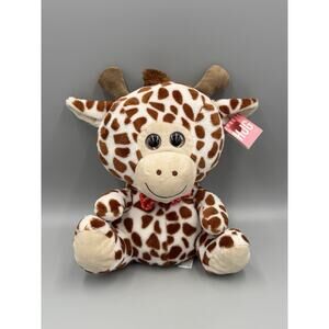 HUGFUN Baby Giraffe Plush 12” Stuffed Animal W/ Red Bow Tie 2017